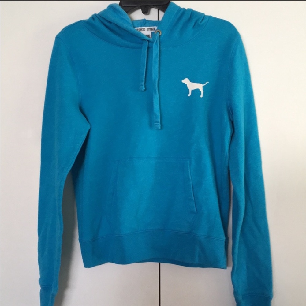 PINK Victoria’s Secret Blue Graphic Print Hoodie